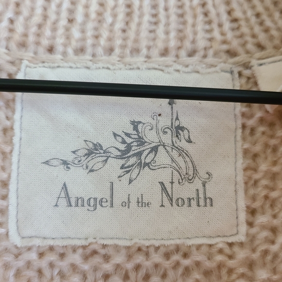 Angel of the North button up poncho sweater tan - Picture 6 of 9